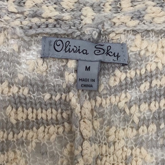 Nordstrom Olivia Sky Cardigan Sweater Popcorn Knit Chunky Open Front Duster - Picture 9 of 12